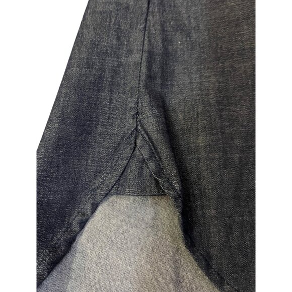 Ann Taylor Denim-Look Blouse Women's 0 Convertible Arms Used - Picture 11 of 11
